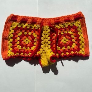 Handmade Granny Square Crochet Shorts